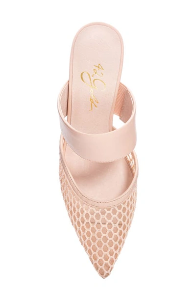 42 Gold Ronnie Pointed Toe Mule In Nude