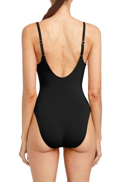 Shop Robin Piccone Ava One-piece Swimsuit In Black