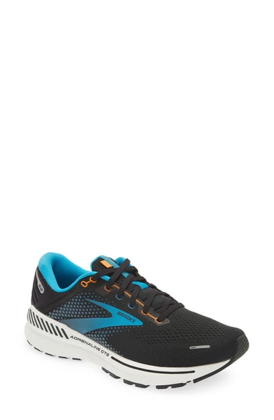 Shop Brooks Adrenaline Gts 21 Running Shoe In Black/ Blue