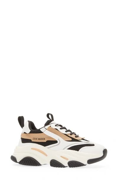 Shop Steve Madden Possession Sneaker In Black/ Tan