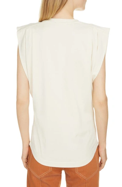 Shop Isabel Marant Zutti Pleated Cotton T-shirt In White