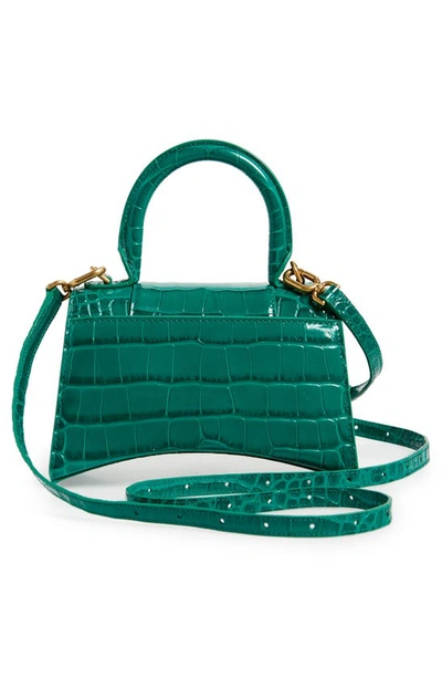 Shop Balenciaga Extra Small Hourglass Leather Top Handle Bag In Jade
