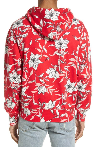 Shop Rag & Bone Floral Organic Cotton Hoodie In Red Print