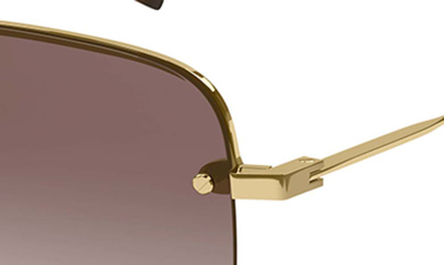 Saint Laurent Ysl Rimless Square Metal Sunglasses In Gold