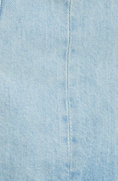 Shop Balmain 4-button Denim Faux Wrap Miniskirt In 6fc Bleu Jean Clair
