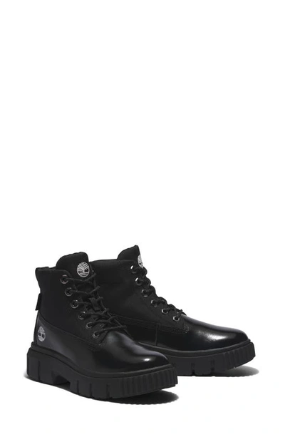 Timberland Women s Greyfield Lace up Boots Women s Shoes In Black Shiny Suede ModeSens
