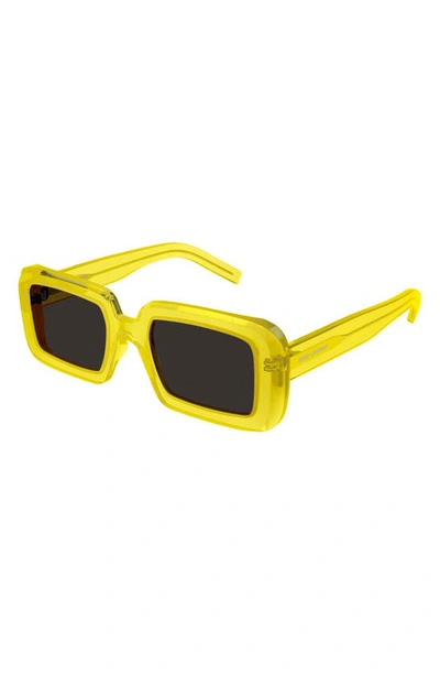 Shop Saint Laurent Sunrise 52mm Square Sunglasses In Yellow