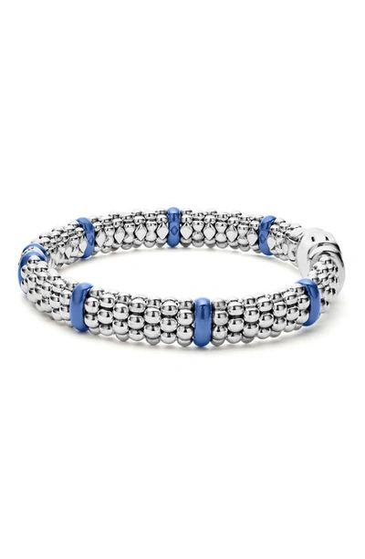 Shop Lagos Blue Caviar Station Rope Bracelet In Ultramarine