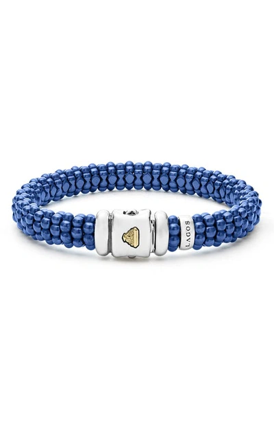 Shop Lagos Blue Caviar Ceramic Rope Bracelet In Ultramarine