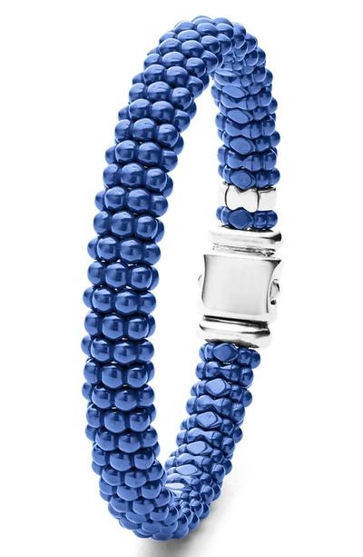 Shop Lagos Blue Caviar Ceramic Rope Bracelet In Ultramarine