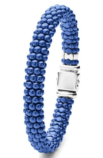 Lagos 18k Yellow Gold & Sterling Silver Ultramarine Ceramic Bead Bracelet In Ultramarine