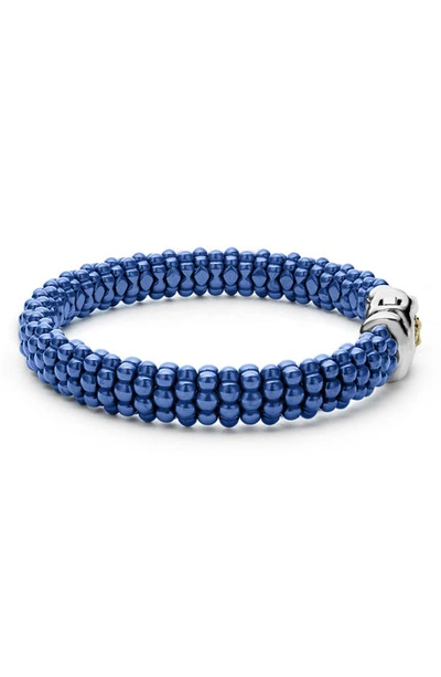 Lagos 18k Yellow Gold & Sterling Silver Ultramarine Ceramic Bead Bracelet In Ultramarine