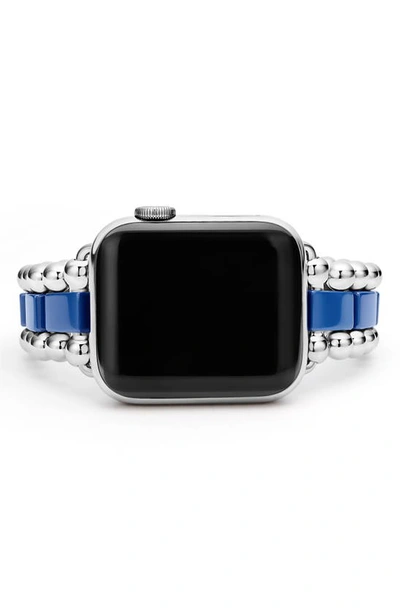 Shop Lagos Smart Caviar Ceramic & Sterling Silver Apple Watch® Watchband In Ultramarine