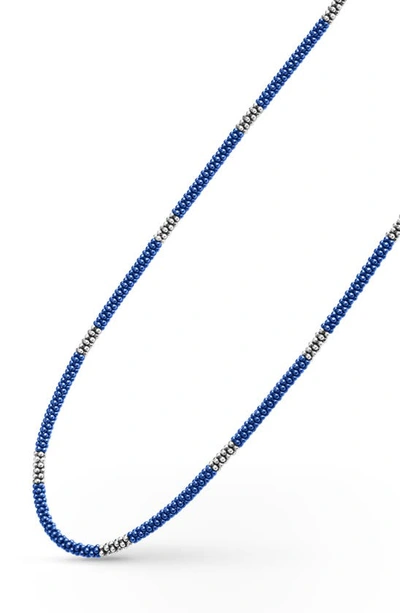 Shop Lagos Blue Caviar Beaded Necklace In Ultramarine