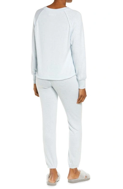 Shop Ugg Gable Brushed Drawstring Pullover & Joggers Lounge Set In Sky Heather