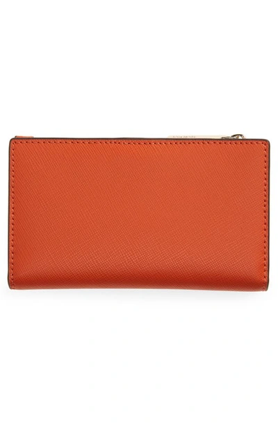 Kate Spade Small Spencer Slim Leather Bifold Wallet In Dried Apricot