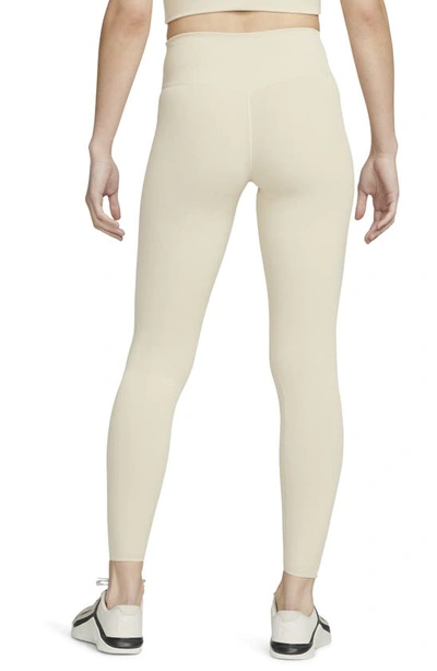 Nike One Luxe Dri-fit Rib Leggings In Sand Drift