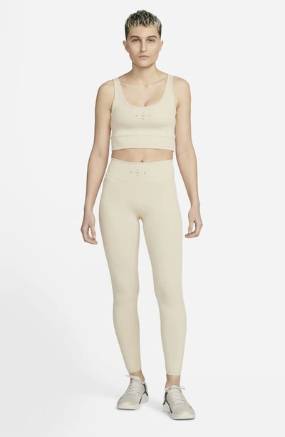 Nike One Luxe Dri-fit Rib Leggings In Sand Drift