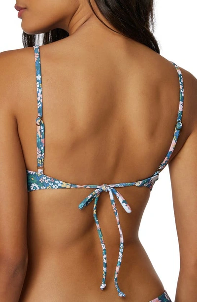 O'neill O'neil Juniors' Eliza Ditsy Floral Printed Bikini Top Women's Swimsuit In Slate