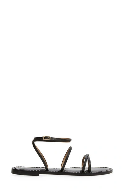 Shop Amanu Style 12 Constantia Ankle Strap Toe Loop Sandal In Black