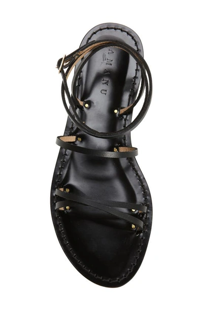 Shop Amanu Style 12 Constantia Ankle Strap Toe Loop Sandal In Black