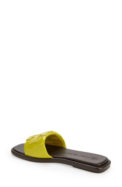 Shop Tory Burch Double T Sport Slide Sandal In Lime/ Lime/ Lime/ John Coco