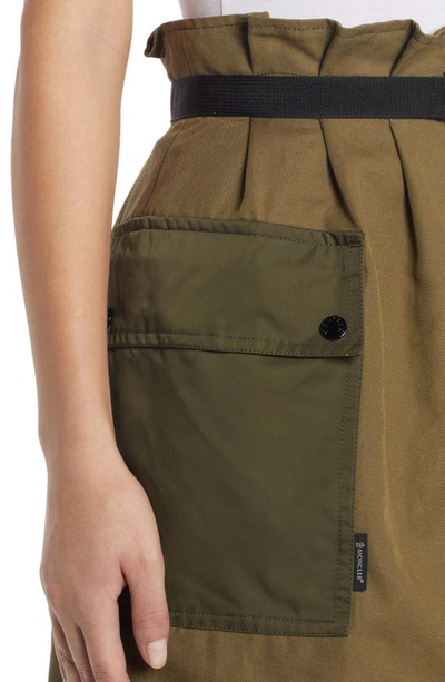 Shop Moncler Cargo Gabardine Miniskirt In 823 Green