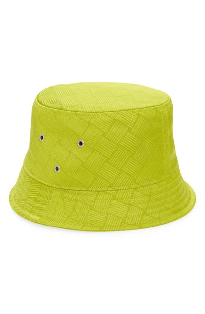 Shop Bottega Veneta Intrecciato Jacquard Bucket Hat In Kiwi