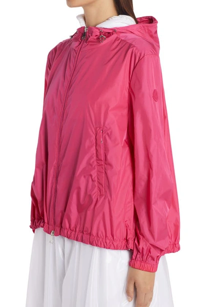 Shop Moncler Boissard Hooded Nylon Rain Jacket In Fuchsia