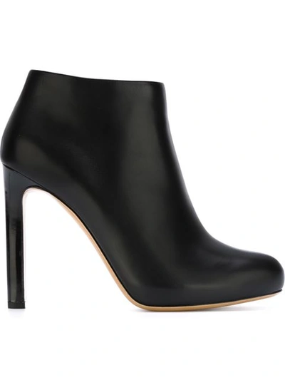 Ferragamo Woman Leather Ankle Boots Black