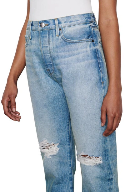 Shop Frame Le Original Ripped High Waist Crop Jeans In Limelight