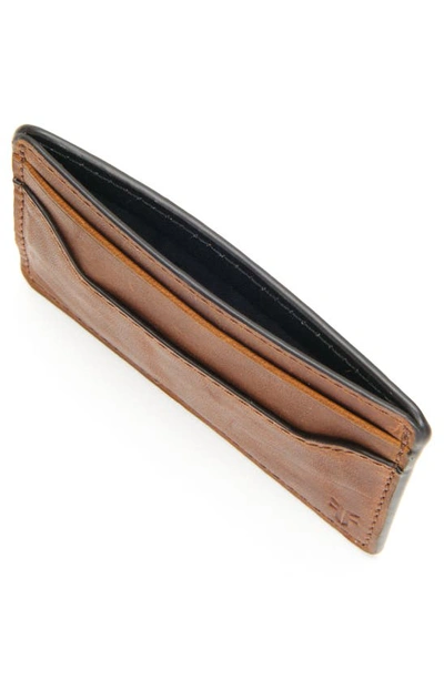 Shop Frye Logan Leather Money Clip Card Case In Cognac