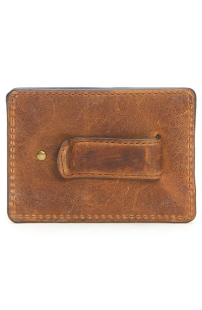 Shop Frye Logan Leather Money Clip Card Case In Cognac