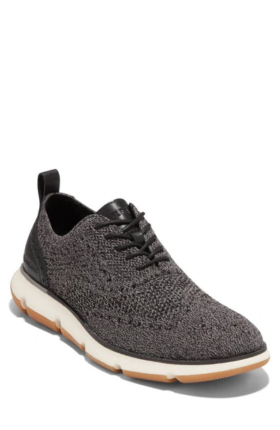 Shop Cole Haan 4.zerogrand Stitchlite Oxford In Black Twisted Knit/ Ivory