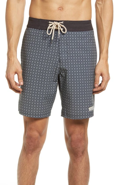 Shop Fair Harbor The Nautilus Floral Print Board Shorts In Black Beacon