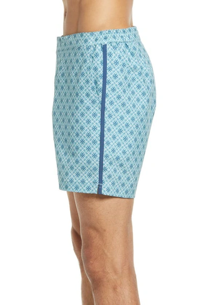 Shop Fair Harbor The Sextant Paisley Swim Trunks In Blue Moroccan