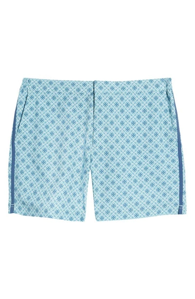 Shop Fair Harbor The Sextant Paisley Swim Trunks In Blue Moroccan