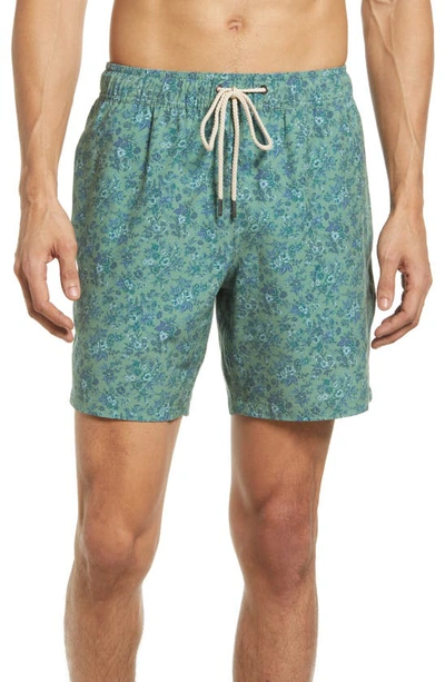 Shop Fair Harbor The Bayberry Swim Trunks In Green Mini Floral