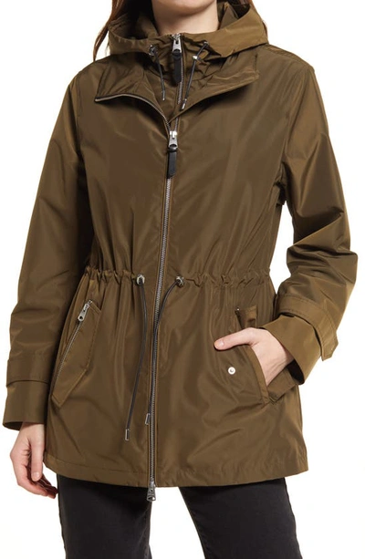 Shop Mackage Melany Hooded Rain Jacket In Army