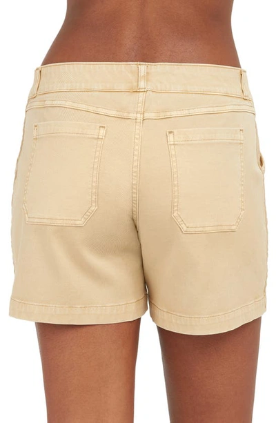 Shop Spanx 6-inch Stretch Twill Shorts In Almond