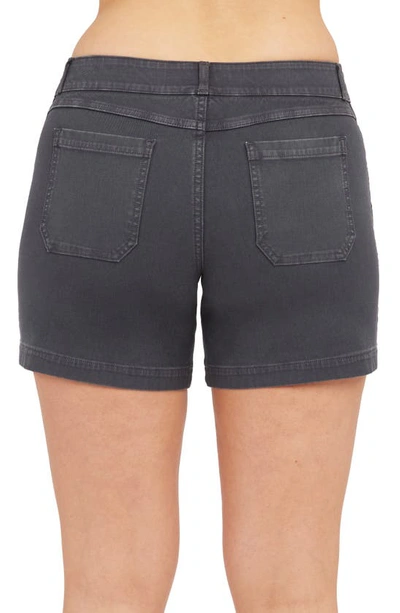 Shop Spanx 6-inch Stretch Twill Shorts In Washed Black