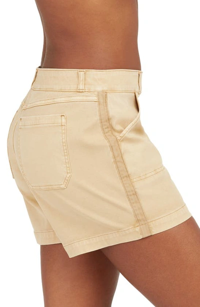 Shop Spanx 6-inch Stretch Twill Shorts In Almond