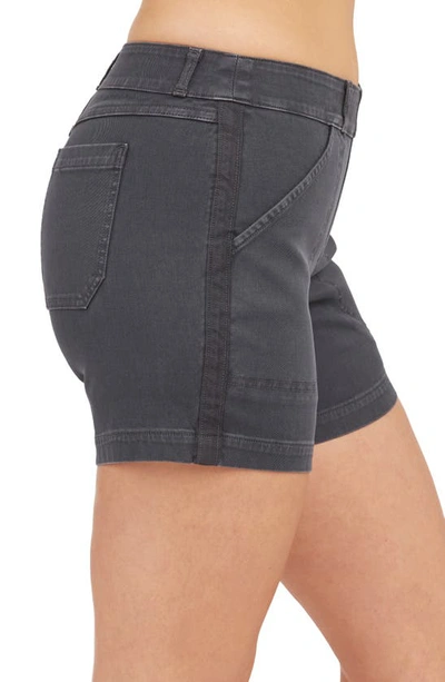 Shop Spanx 6-inch Stretch Twill Shorts In Washed Black