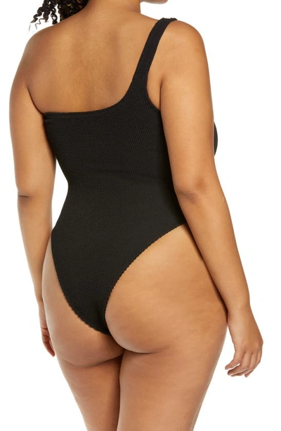Shop Good American Always Fits One-shoulder One-piece Swimsuit In Black001