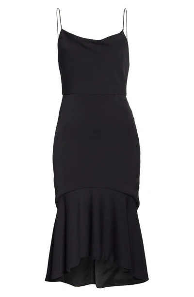 Shop Alice And Olivia Adrina Flounce Hem Midi Dress In Black