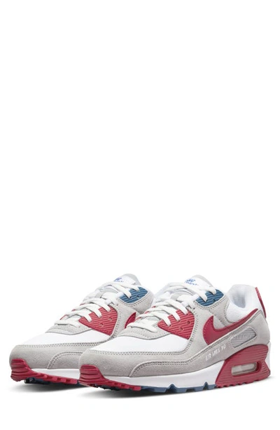 Shop Nike Air Max 90 Sneaker In Grey/ Gym Red/ White/ Marina