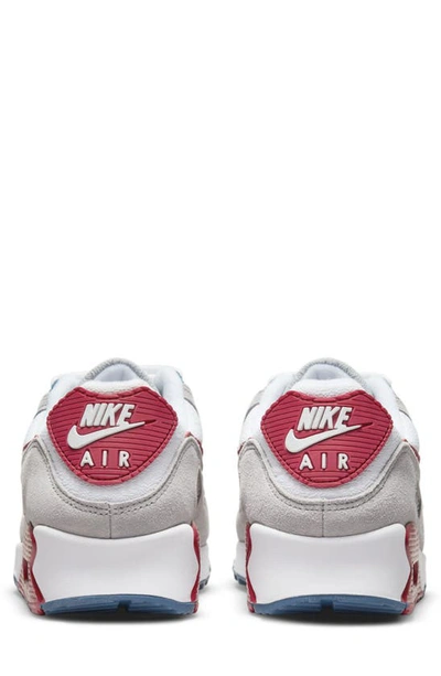 Shop Nike Air Max 90 Sneaker In Grey/ Gym Red/ White/ Marina