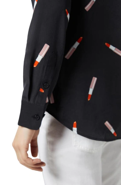 Shop Equipment Signature Silk Button-up Shirt In True Black Multi