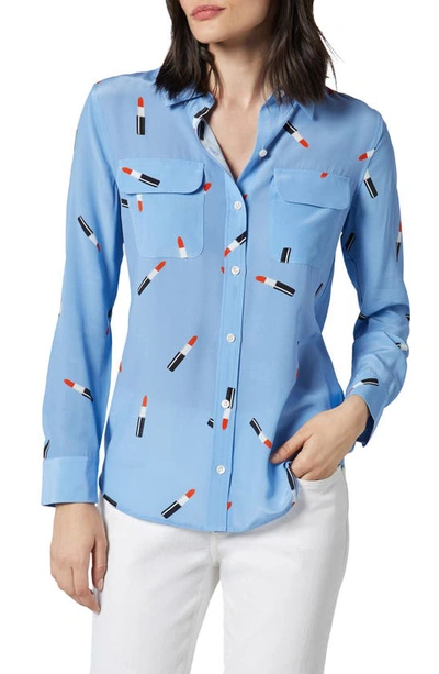 Shop Equipment Signature Silk Button-up Shirt In Dll Rb Bl Mlt