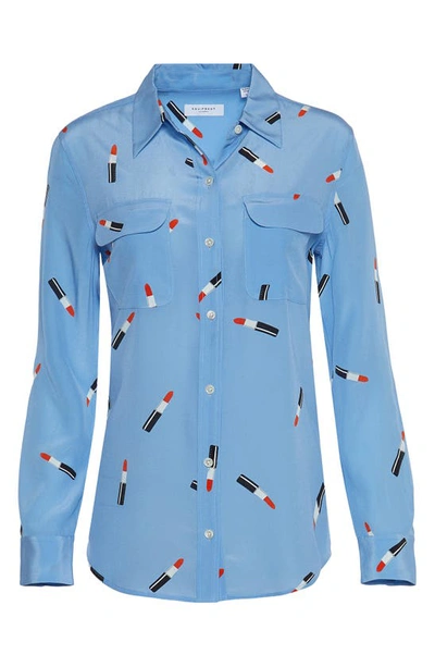 Shop Equipment Signature Silk Button-up Shirt In Dll Rb Bl Mlt